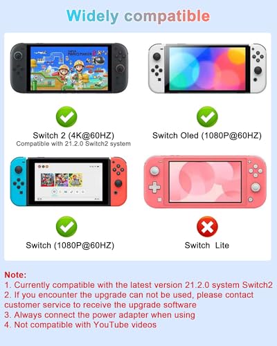Image of Switch Dock for Nintendo Switch & OLED, 3 IN 1 Perfect Replacement, USB C to HDMI Adapter, Portable Gaming Dock, Black