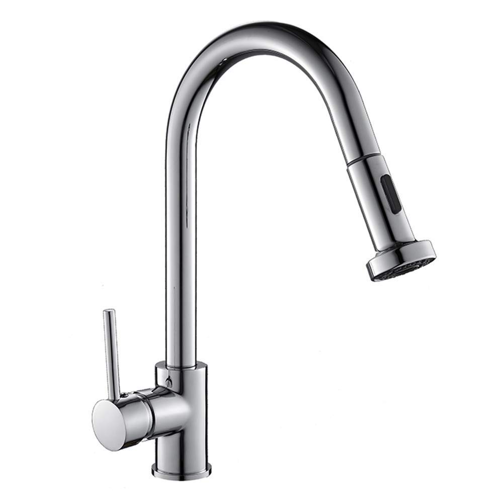 SBCGFY Kitchen Tap Modern Taps,Black Kitchen Taps With Pull Out Spray Head Single Lever Sink Mixer Tap 360 Degree Swivel Spout Water Faucet In Brass Vessel Faucet It'S So Kind Of