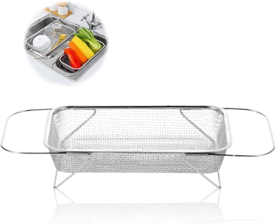 Expandable Sink Filter Tray Kitchen Organizer – Adjustable Draining Basket with Water Flow Design, Multipurpose Sponge Holder Storage Rack for Faucet Area, Durable Sink Accessories-image-26
