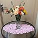 BIBITIME Lace Tablecloth Doily Handmade Crochet Placemat Women Vase Mat Kitchen Table Runner (1PC- 12 x 22 in, Pink)