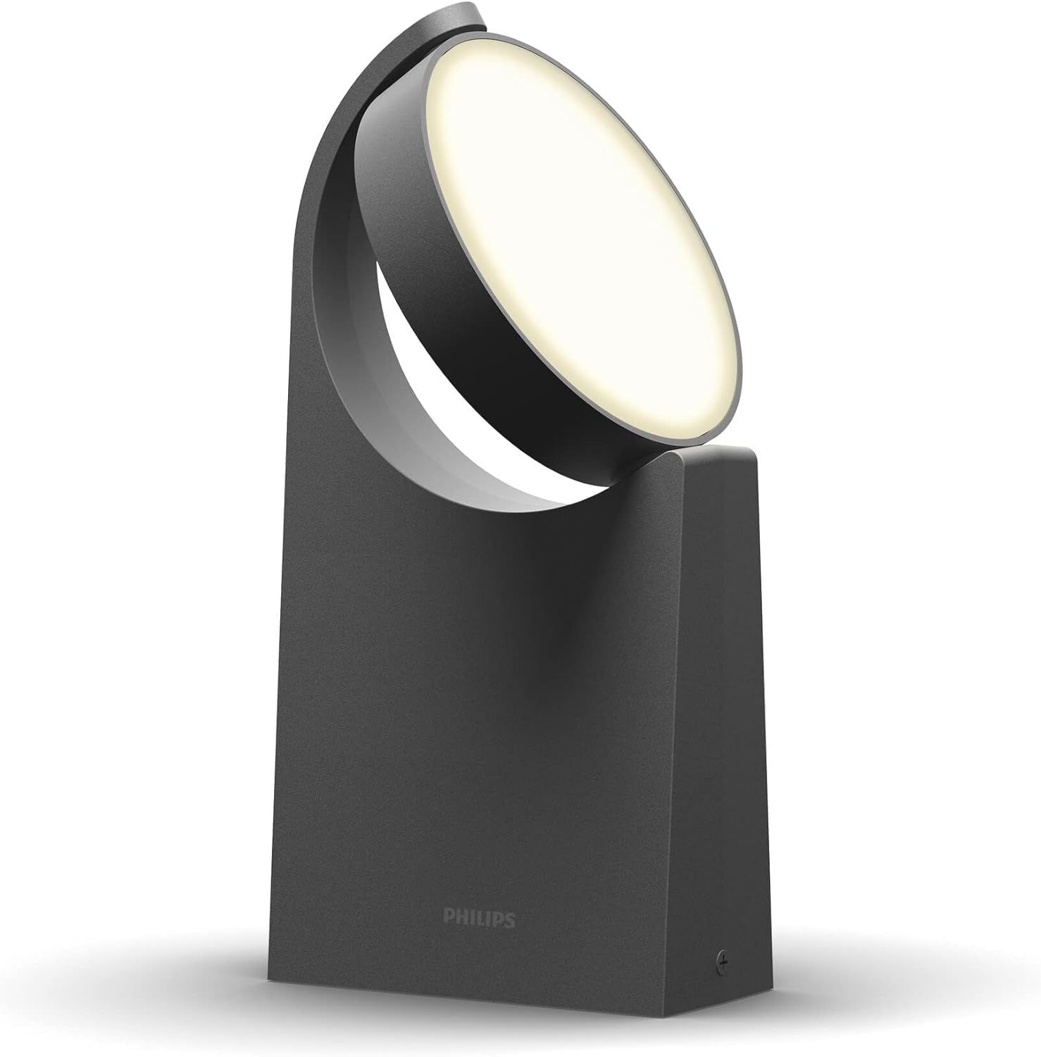 Philips Mimosa Outdoor Path Light (7 W), Weatherproof Base Light with Moving Panel and Warm White LED Lighting, Anthracite