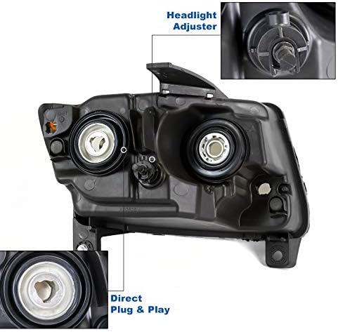 Replacement Headlight Chrome Driver Side Compatible with 2011-2013 Jeep Grand Cherokee/2011-2017 Compass