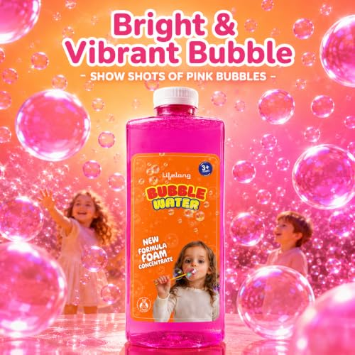 Image of Lifelong Bubble Solution 1000 ML | Colorful Bubbles Liquid Refill | Compatible with All Bubble Machine | Non-Toxic & BIS Certified, Ready to Use Bubble Solution for Kids