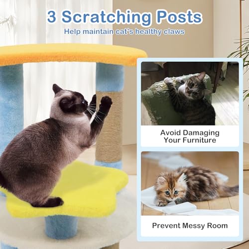 Árbol para Gatos Multinivel de 29 Pulgadas PETSITE Azul miniatura 5