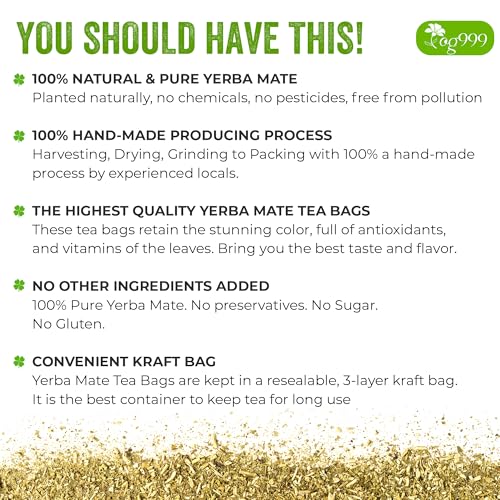 Image of FreshDrinkUS, 120 Tea Bags Yerba Mate, Hi-Caffeine, Super-Green Yerba Mate| No Dust| Fresh - Never Aged (Ilex Paraguariensis), Cultivated from Argentina - Rich in Antioxidants and Plant Nutrients.