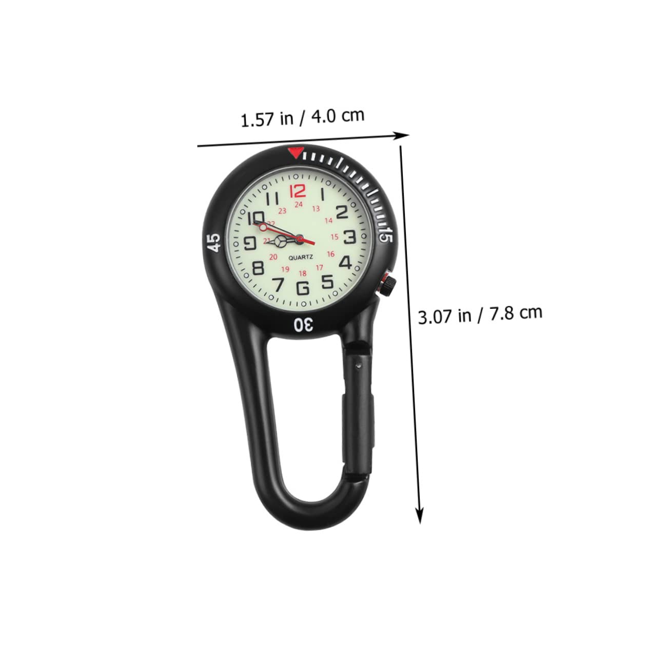 Yardwe Sicherheitsschnalle Outdoor-hängeuhr Kletteruhr Taschenuhr Mit Hintergrundbeleuchtung Spangenuhr Sicherheitsschloss Gürteluhr Ansteckuhr Rostfreier Stahl Black