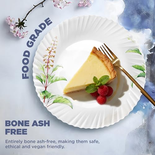 Image of Treo by Milton Opalware Aurelia Savira Dinner Set of 35 | Serving for 6 | Microwave & Dishwasher Safe | Bone-Ash Free | Tempered Toughness | Plates, Bowls, Spoons | Crockery Set for Dining & Gifting