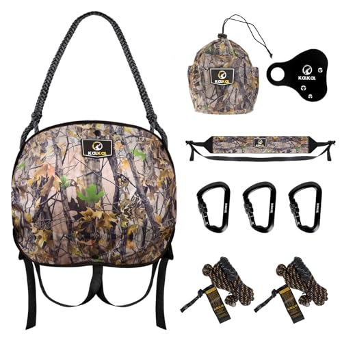 Kalkal Saddle Hunting Kit, Lightweight Camo Hunting Saddle, Tree Climbing Saddle with Removable...