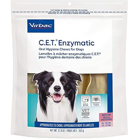 Virbac C.E.T. Enzymatic Oral Hygiene Chews, Medium Dog, 30 Count Cover