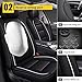YORKNEIC Fit for Audi Q3 Seat Covers 5 Seats 2015-2023 2024 - Leather Car Seat Covers Full Set (2 Row 5 Seats, Black)