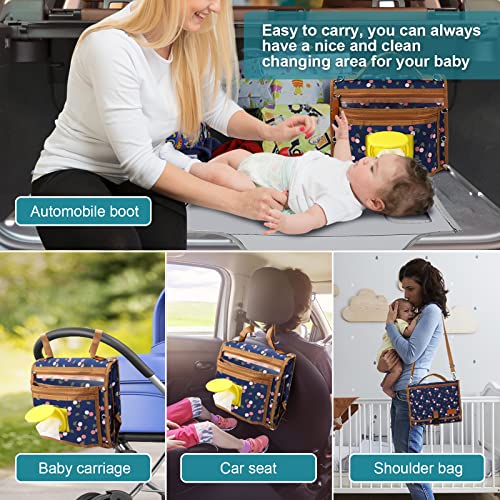 Portable Diaper Changing Pad, Derjunstar Baby Changing Pad, Waterproof Travel Changing Mat For Newborn Girl & Boy (Floral Print) #TOP4