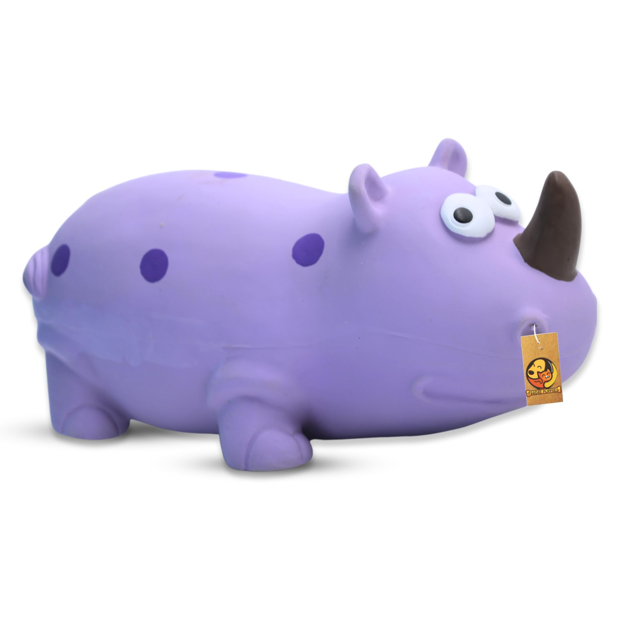 Foodie Puppies Dog Squeaky Chew Latex Rubber Toy - (Purple Rhino) | for Small Dogs & Puppies | Durable, Soft, Animal Design, Fetch & Chew Safe Play Toy | Reduce Separation Anxiety (Size: 19.5cm) (B0D86YY3PT) Amazon Price History, Amazon Price Tracker