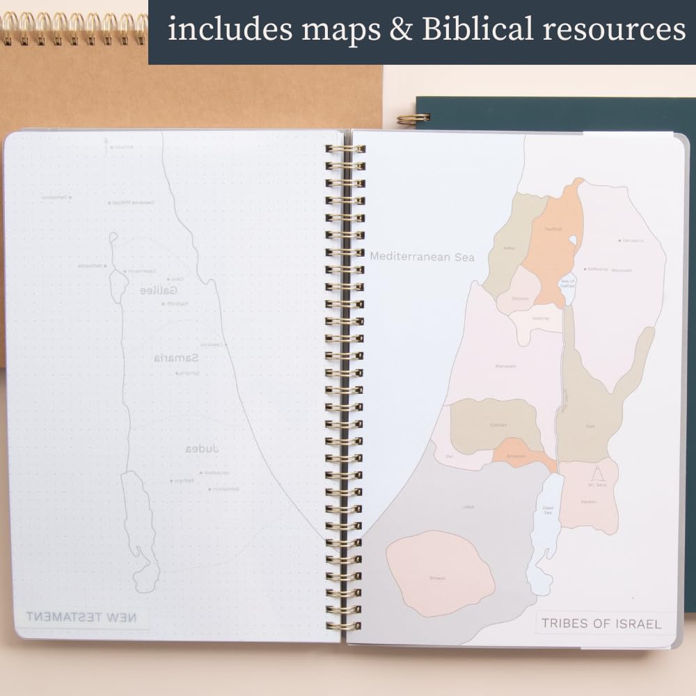 Church Notes Lilac Notebook with Maps - Bible Journal for Women, Sermon Notes Notebook, Journal, Christian Notebook, Bible Study Notebook, Christian Journal, Notebook