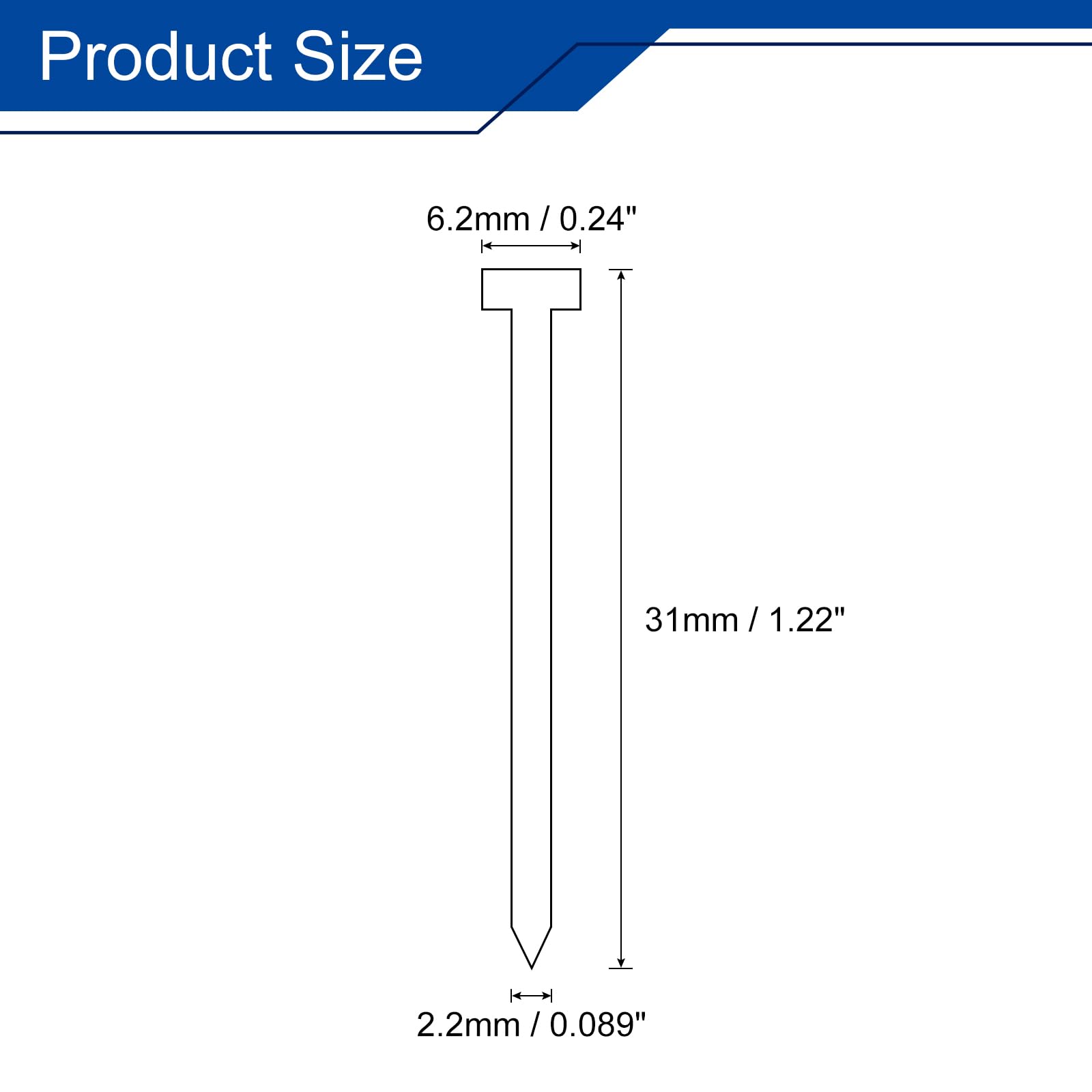 uxcell 800Pcs/Box 14 Gauge Concrete T Nails - Image 2