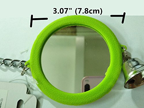 Hypeety Pet Bird Mirror with Bell Interactive Parrot Toy Bird Cage Mirror for Cockatiel Parakeets Canaries Budgie (RED) - Image 4