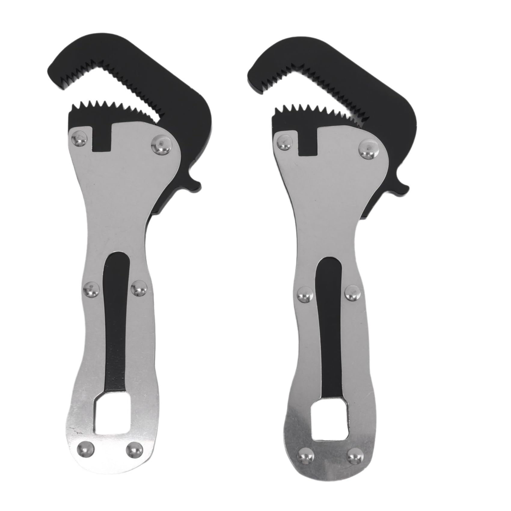 Qaautor 2pcs Mini Stubby Pipe Vise Wrench,Mini Stubby Wrench, Mini Self Adjusting Wrench,Portable Multifunctional Wrench