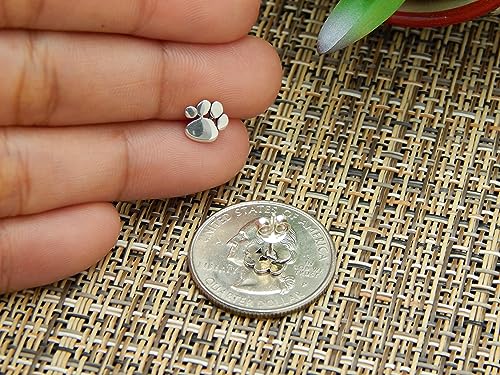 Image of 925 Sterling Silver Paw Print Stud Earrings (Choose Your Style) (Nickel Free)