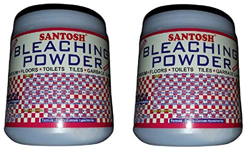Santosh Powerful Bleaching Powder 500 Grams For Household & Kitchen Cleaning|Disinfectant to Kill Fungus,Germs,Bacteria |Floor Cleaner| |Toilet Cleaner| |Overhead Tank Cleaner| - Pack of 2 Jar
