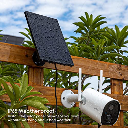 Cooau Solar Panel For Outdoor Security Camera, Waterproof Solar Panel With 10Ft Usb Cable Compatible With Dc 5V Rechargeable Battery Camera, Continuous Power Supply For Security Camera (No Camera) #TOP4