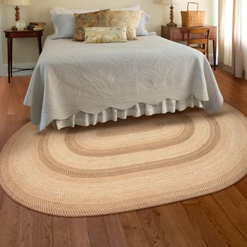 Homespice Cookie Dough Jute Braided Rug 5x8' - Rustic Country