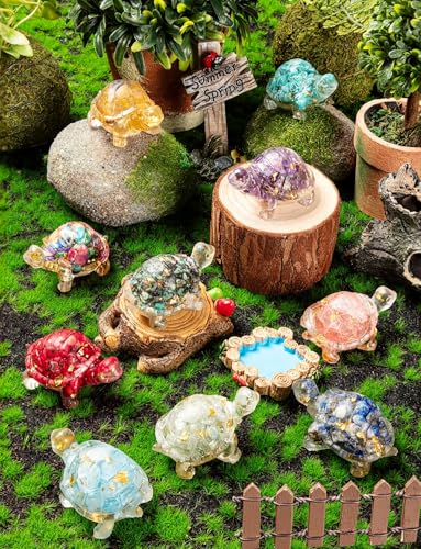 Set de 10 Figuras de Tortuga de Cristal para Decoración miniatura 5