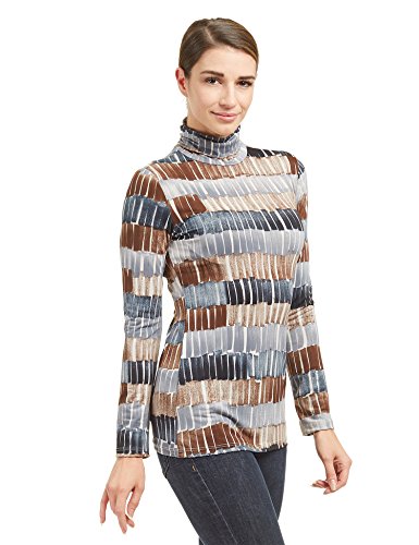 Image of Lock and Love Women's Turtleneck Top Lightweight Long Sleeve Slim Fit Pullover, Soft Rayon Stretch Layering Basic, S-3XL