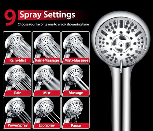 Image of GRICH Shower Head with Handheld Spray - Dual High Pressure Showerhead
