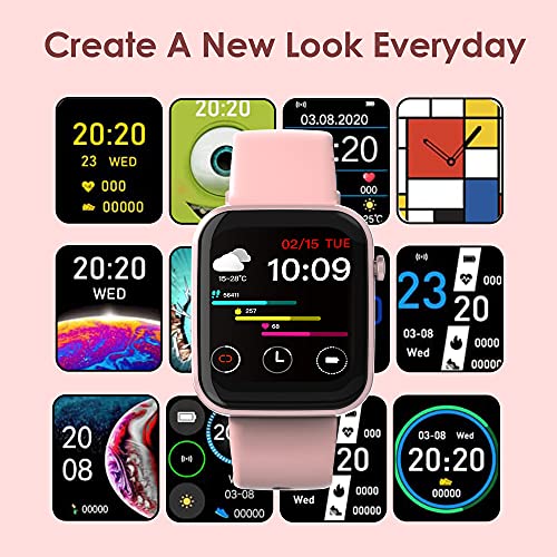 Image of Probus P15 Full Touch Smart Watch 1.69 inch Industry Leading Display With 7 Days Battery Life, IP67 Water Resistant ,Blood Oxygen and Heart Rate Monitor, Sleep & Step Tracker, Smart Notification And Multiple Watch Faces(Pink)