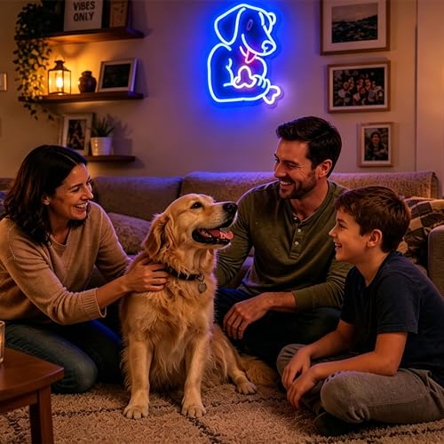 Image of Dog Neon Sign for Wall Decor Light Up Sign Gym Led Signs for Room Party Home Wall Decor USB Powered