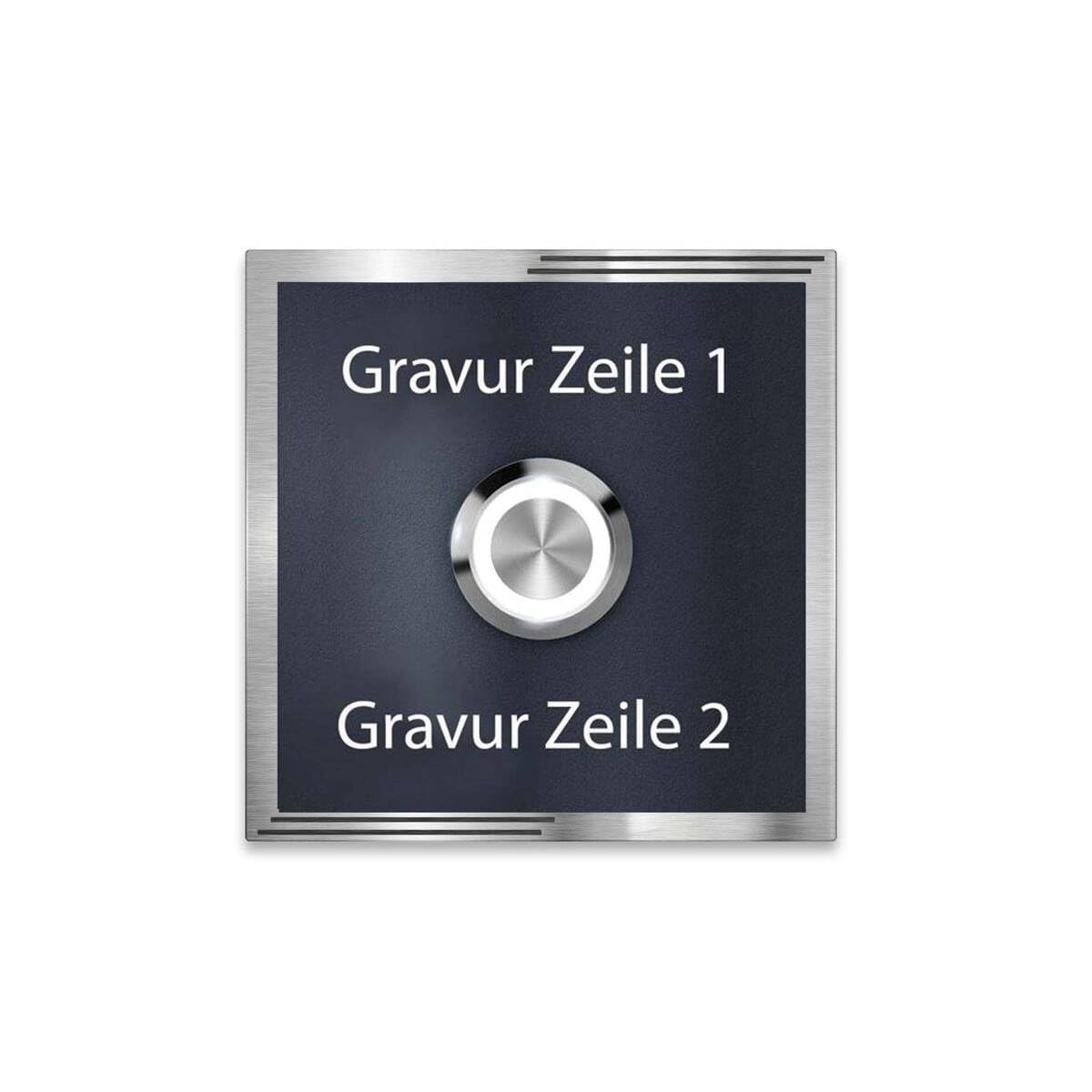 Metzler® sonnette encastrable avec gravure personnalisée et bouton LED IP67 anthracite RAL 7016 pour mur extérieur inoxydable et résistante aux intempéries 6 × 6 cm acier V2A