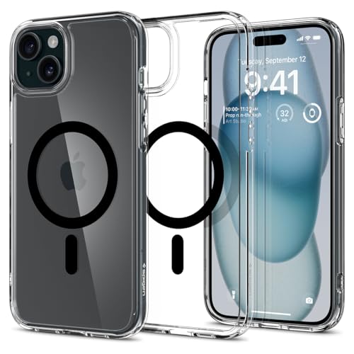 Image of Spigen Ultra Hybrid MagFit Back Cover Case Compatible with iPhone 15 /14 /13 (TPU + Poly Carbonate | Black)