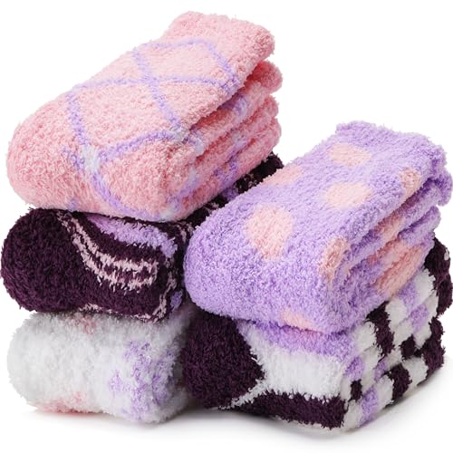 Image of EBMORE Fuzzy Socks for Women, Thick Cozy Warm Fluffy for Winter