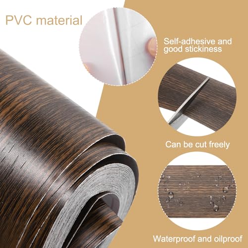 Image of uxcell 1 Roll Wood Grain Tape, 2.36 inch x 26 Ft Realistic Textured Repair Tape Self Adhesive Wood Textured Patch for Floor Wall Door Table Cabinets Desk Furniture Home Decor(Brown)