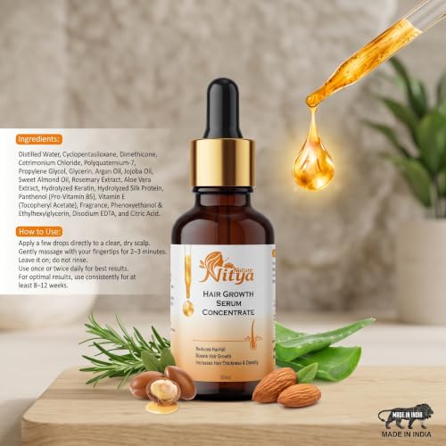 Image of Hair Growth Serum, 30ml, Liquid Herbal Hair Serum with Natural Fragrance for All Hair Types, Lightweight Scalp and Hair Application Formula for Home, Salon and Travel Use