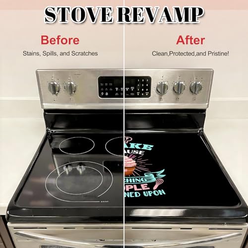 Image of Stove Top Cover for Electric Stove 28 inchx 20 inch, Baking Lover Heat Resistant Glass Top Stove Cover Protector, Glass Cooktop Covers, Kitchen Non-Slip Drying Mat Flat Electric Stove Top Covers