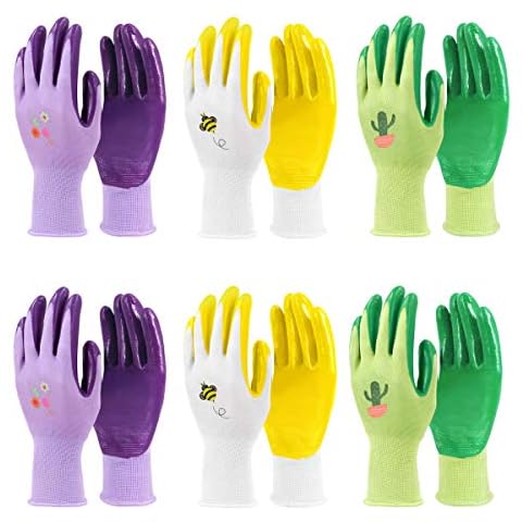 Jardineer Gardening Gloves for Women 6 Pairs, Ladies Gardening Gloves Medium, Garden Gloves Women for Yard, Cleaning, Fishing, Camping (Medium) Cover