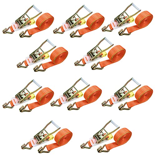 ベストアンサー ラチェット式 Jフック ラッシングベルト フック ベルト幅 50mm 固定側 0.5m 巻側 10m 10本セット ラッシング ベルト 荷締め 固定