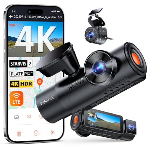 Vantrue N4 Pro S 4K 3 Channel Dash Cam w/Triple STARVIS 2, 4K+1080P+2.5K Front Inside Rear Dash...