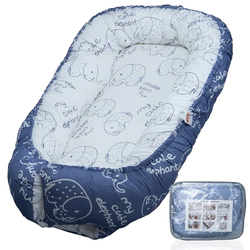 Baby Nest Pod éléphant bleu : chaise longue réglable pour nouveau-né