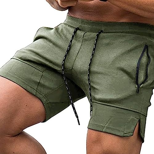 Shorts sólidos para hombre para ejercicio diario miniatura 1