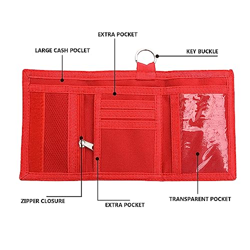 Image of AI-DEE RFID Trifold Canvas Outdoor Sports Wallet for Kids - Front Pocket Wallet with Magic Sticker (Pink Camouflage2)