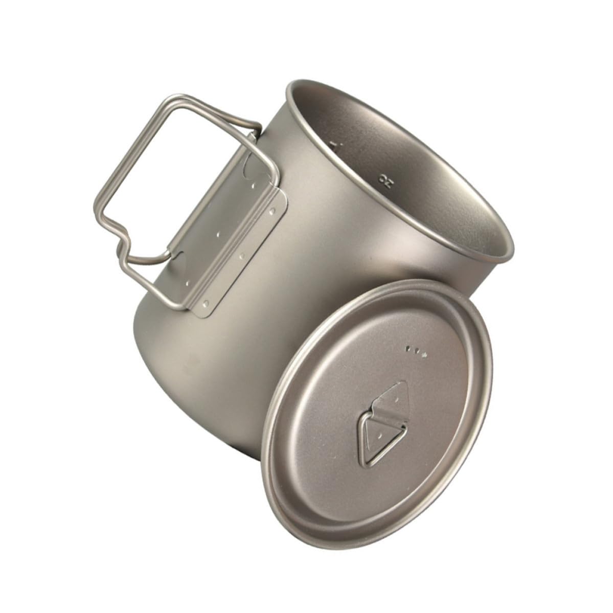 OUNONA Campingbecher aus Titan 750ml mit Deckel, Leicht, Faltbar