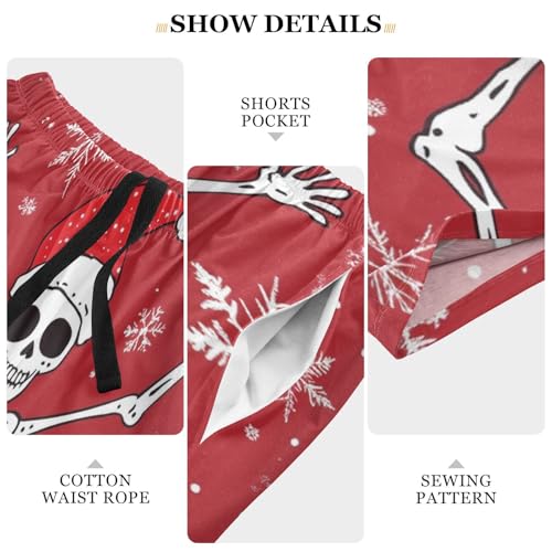 Men's Short Pajama Bottoms Funny Skull Dance Christmas Home Casual Sleep Pants3