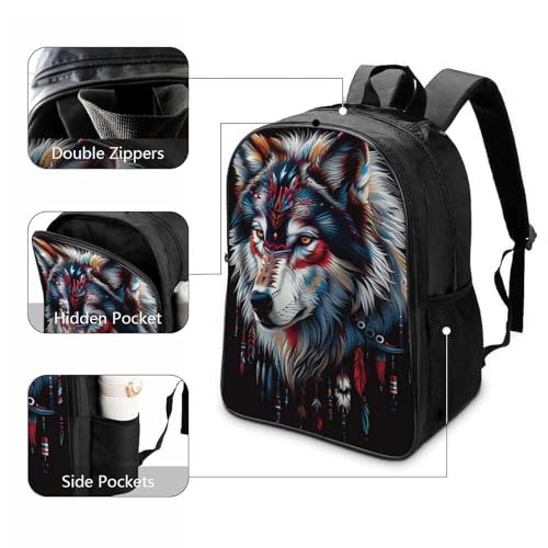 Sac à dos loup pour enfants : cartable 3D étudiant, sac léger et imperméable 40cm