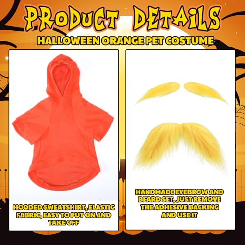 Huhumy Disfraz de Halloween para Perro Mediano Naranja M miniatura 2