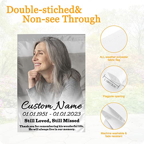 Custom Garden Flag 12X18 Double Sided Personalized Memorial Flags In Loving Memory With Photo Name Date Yard Banner For Graves Decorations (In Loving Memory-6) #TOP4