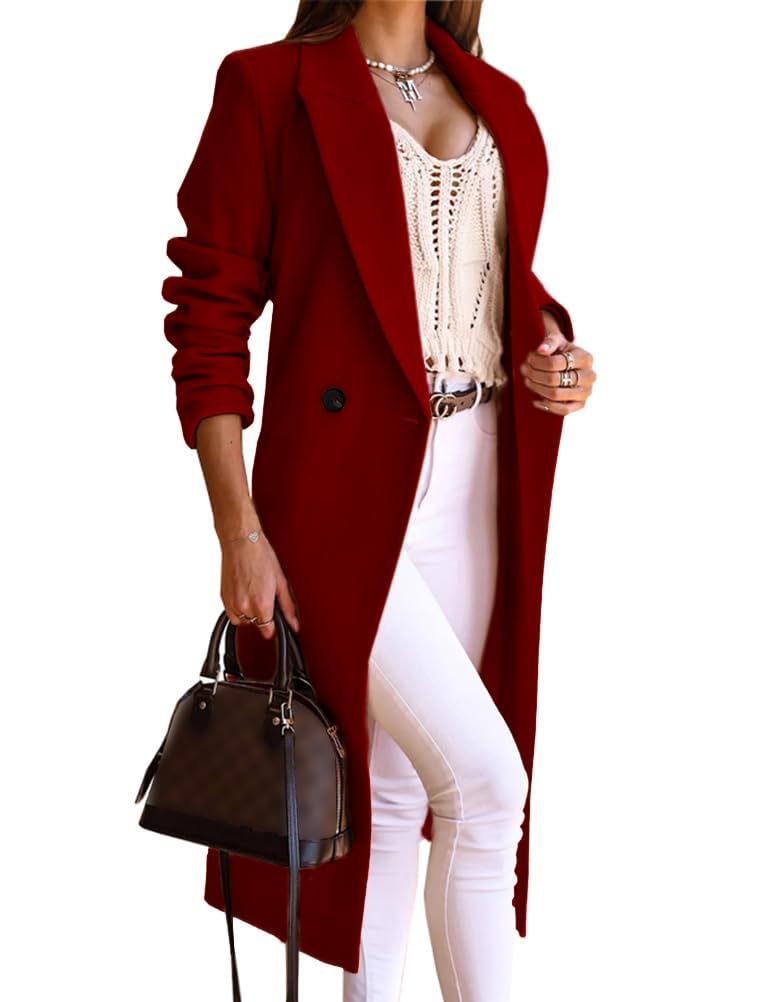 idealsanxun Long Wool Coats for Women Fall Winter Trench Coat Peacoat Double Breasted Blazer Jackets Overcoat-picture-41