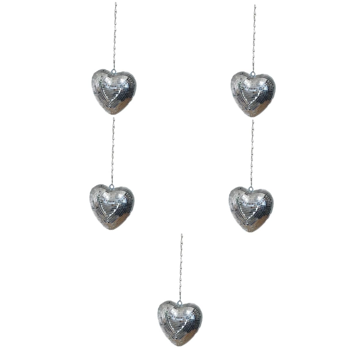 Amosfun 5 Piezas Bola de Discoteca Colgante Forma Reflectante para Decoración de Fiestas para Bodas Cumpleaños y Celebraciones Navideñas