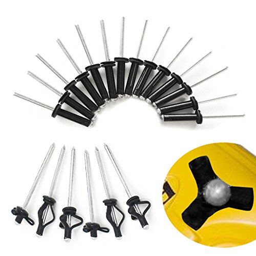 DECDEAL 20 PCS Black Tri Grip Rivet Deep Water Grip longo Tri-Grip Tri-Fold Tri Bulbo Montagem Rivet