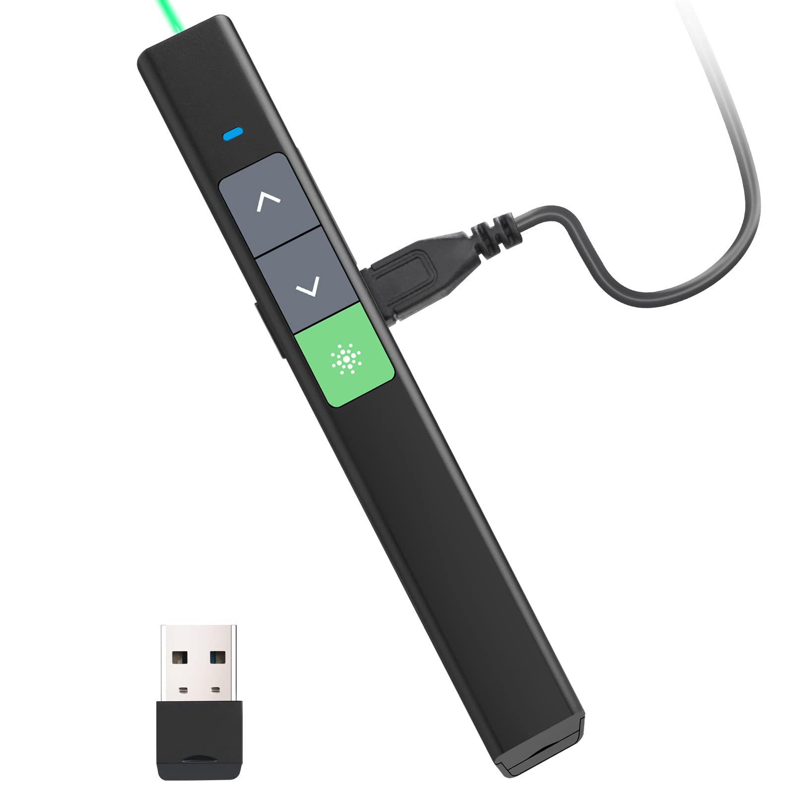 Buy Wireless Presenter Clicker with Green Light, Rechargeable 330FT